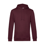 Sudadera moderna de algodón orgánico con capucha 280 g/m2 B&C color burdeos