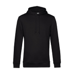 Sudadera moderna de algodón orgánico con capucha 280 g/m2 B&C color negro