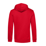 Sudadera moderna de algodón orgánico con capucha 280 g/m2 B&C color rojo vista detalle 2