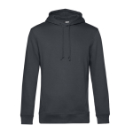 Sudadera moderna de algodón orgánico con capucha 280 g/m2 B&C color gris oscuro