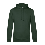 Sudadera moderna de algodón orgánico con capucha 280 g/m2 B&C color verde bosque