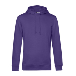 Sudadera moderna de algodón orgánico con capucha 280 g/m2 B&C color morado