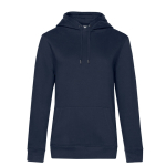 Sudadera de algodón y poliéster reciclado para mujer 280 g/m2 B&C color azul marino vista de impresión