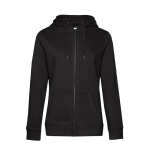Sudadera de algodón para mujer con cremallera 280 g/m2 B&C color negro