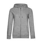 Sudadera de algodón para mujer con cremallera 280 g/m2 B&C color gris claro