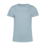 Camiseta de algodón orgánico para mujer manga corta 150 g/m2 B&C color azul grisáceo vista de impresión