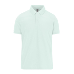 Polo clásico unisex de algodón en manga corta 180 g/m2 B&C color azul claro vista de impresión