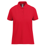 Polo clásico de algodón para mujer de manga corta 180 g/m2 B&C color rojo
