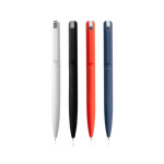 Bolígrafo elegante de acero inoxidable reciclado tinta azul vista con varios colores