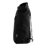 Mochila roll-top para ordenador hecha de algodón reciclado 15'' color negro cuarta vista