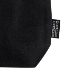Bolsa hecha de algodón reciclado con asas largas 180 g/m2 color negro quinta vista
