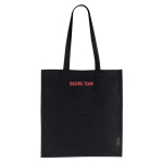 Bolsa de algodón reciclado de asas largas y certificación GRS 180 g/m2 color negro sexta vista