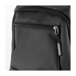 Mochila de cuero sintético con varios compartimientos en el exterior 15'' color negro tercera vista