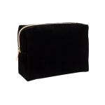 Neceser aterciopelado de poliéster con cremallera dorada 280 g/m2 color negro tercera vista