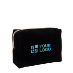 Neceser aterciopelado de poliéster con cremallera dorada 280 g/m2 color negro vista principal