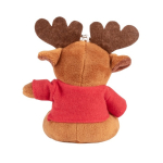 Llavero peluche navideño en forma de reno con camiseta personalizable color rojo quinta vista