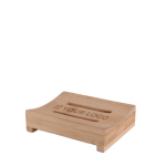 Jabonera con 2 orificios de drenaje hecha de bambú con certificado FSC color madera vista principal