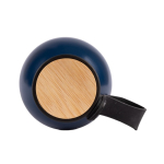 Botella de aluminio reciclado con detalle de madera en el tapón 550ml color azul primera vista