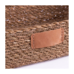 Cesta de almacenamiento hecha de algas entretejidas 35 x 20 x 7 cm color marrón tercera vista