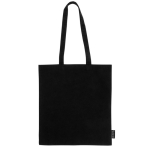 Bolsa de 100% algodón reciclado con asas largas 180 g/m2 color negro primera vista