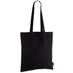 Bolsa de 100% algodón reciclado con asas largas 180 g/m2 color negro segunda vista