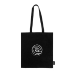 Bolsa de 100% algodón reciclado con asas largas 180 g/m2 color negro quinta vista