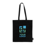 Bolsa de 100% algodón reciclado con asas largas 180 g/m2 color negro vista principal