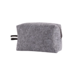 Neceser de fieltro RPET con asa bicolor en el costado 360 g/m2 color gris cuarta vista
