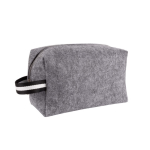 Neceser de fieltro RPET con asa bicolor en el costado 360 g/m2 color gris quinta vista