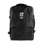 Mochila de viaje impermeable con banda de sujeción para trolley color negro vista principal