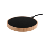 Cargador inalámbrico de bambú con superficie retroiluminada 15W color negro sexta vista