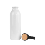 Botella para sublimación hecha de aluminio reciclado con asa 550ml color blanco primera vista