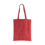 Bolsa aterciopelada de poliéster con asas largas 240 g/m2 color rojo primera vista