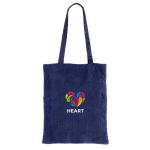 Bolsa aterciopelada de poliéster con asas largas 240 g/m2 color azul marino cuarta vista