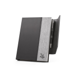 Agenda de cuero y plástico reciclado con cierre magnético A5 color gris claro tercera vista