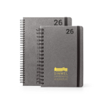 Agenda de cuero reciclado con anillas y planificación diaria A5