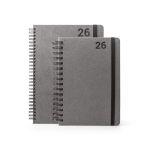 Agenda de cuero reciclado con anillas y planificación diaria A5