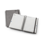 Agenda de cuero reciclado con anillas y planificación diaria A5