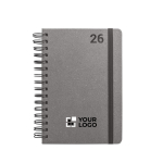 Agenda de cuero reciclado con anillas y planificación diaria A5 vista principal