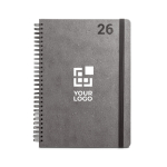 Agenda de cuero reciclado con anillas y planificación semanal B5 vista principal