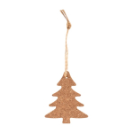 Adorno navideño hecho de corcho en forma de árbol con cordón color marrón primera vista