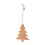 Adorno navideño hecho de corcho en forma de árbol con cordón color marrón segunda vista