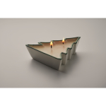 Vela de cera vegetal en soporte con forma de árbol de navidad color verde vista fotografía segunda vista