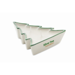 Vela de cera vegetal en soporte con forma de árbol de navidad color verde vista principal