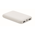 Powerbank rectangular hecho de ABS reciclado 5.000 mAh color blanco