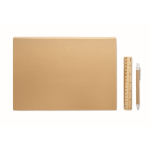 Planificador semanal con bolígrafo de tinta azul, regla y adhesivos color beige sexta vista