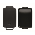 Fiambrera grande de PP reciclado con tapa hermética 2.2L color negro quinta vista