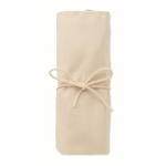 Kit para cóctel con 5 instrumentos claves en una bolsa de algodón color beige tercera vista