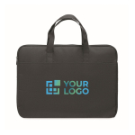 Clásico maletín para portátil de poliéster reciclado 15'' color negro vista de impresión