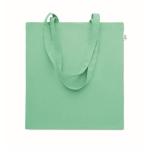 Bolsa de la compra de algodón reciclado con asas largas 140 g/m2 color verde menta